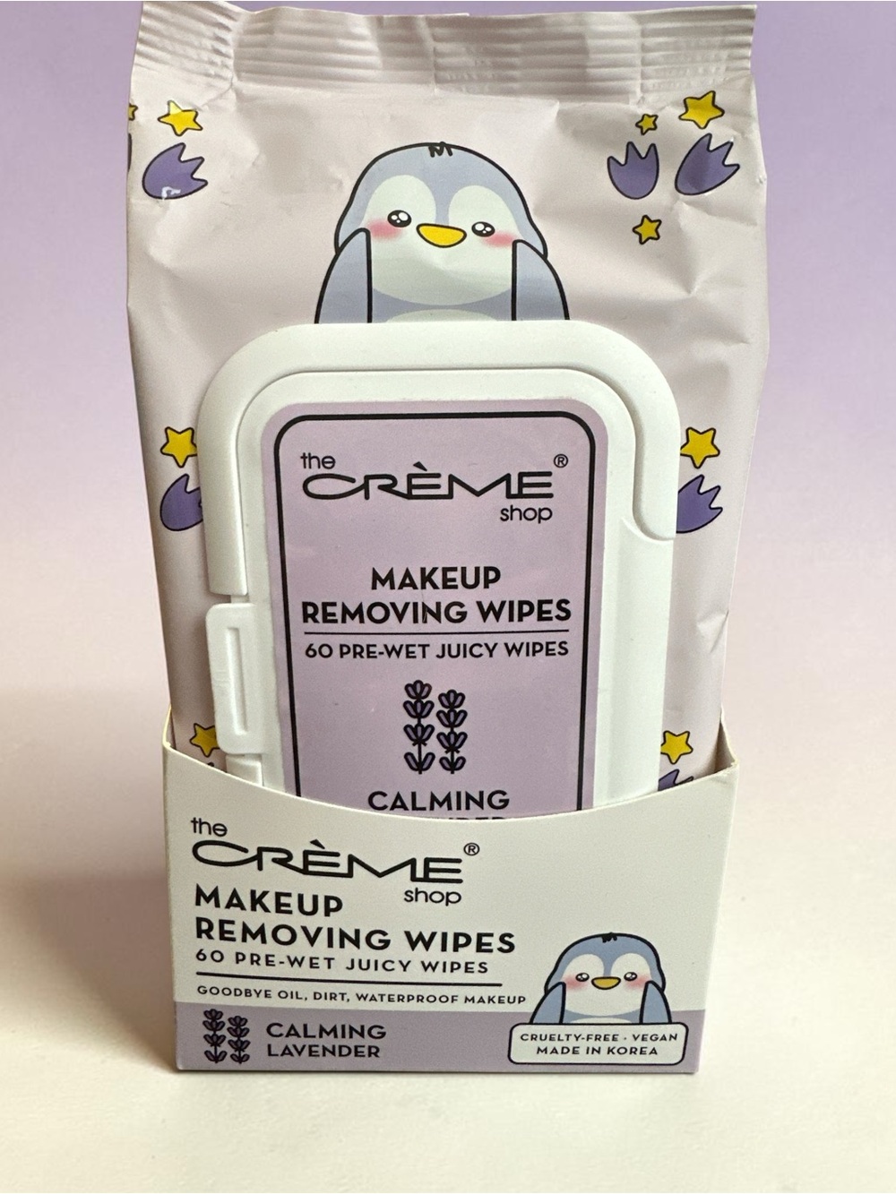 The Crème Shop Calming Lavender Makeup Removing Wipes - Lavender